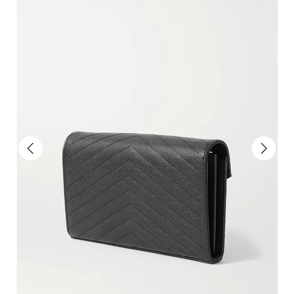 Yves Saint Laurent Black Clutch with Gold Chain - Picture 6 of 14